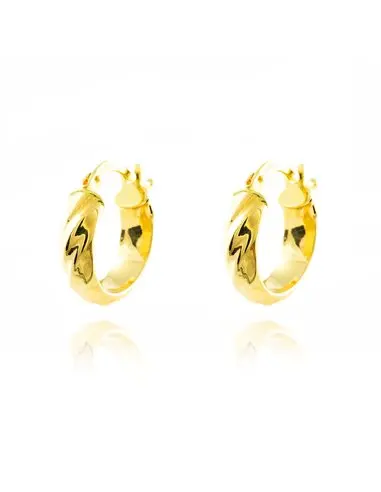 Earrings women 18k gold hoops 14x4mm