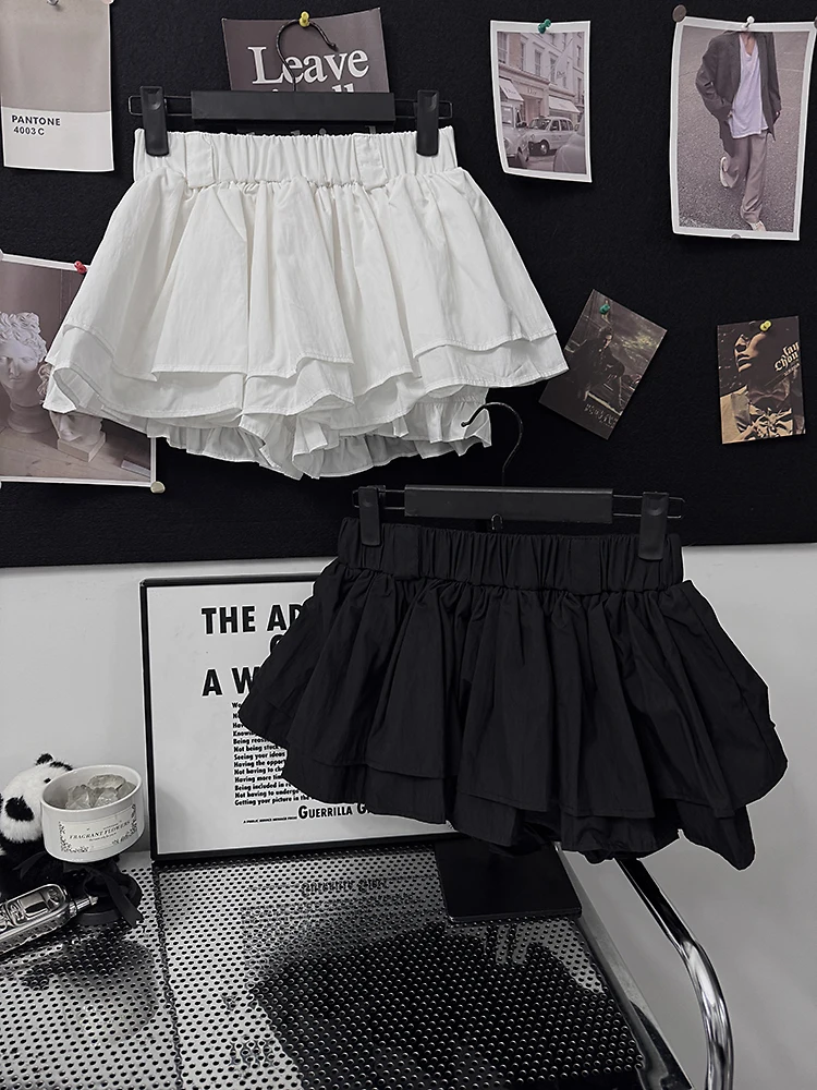 

Женская юбка-шорты Ele Cake Sle ort f Skirt: универсальный дизайн для повседневной носки, стройнящий силуэт, с кружевной отделкой в балетном стиле