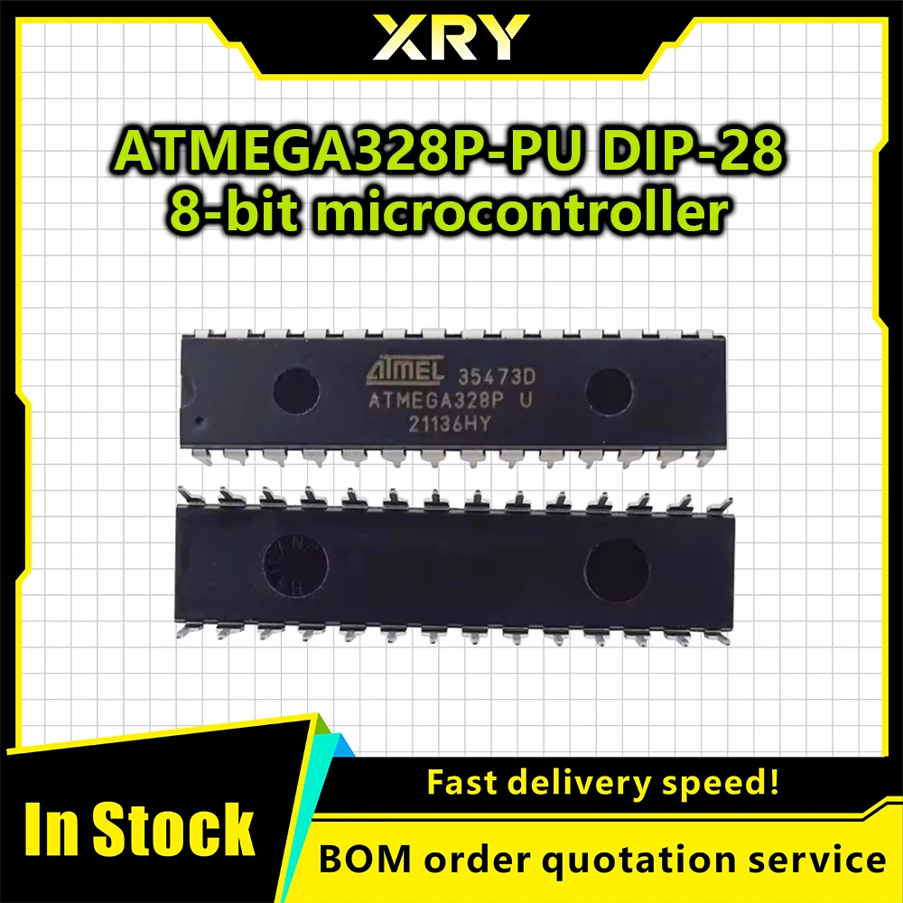 ATMEGA328P-PU ATMEGA328-PU CHIP ATMEGA328 ATMEGA328P Microcontrolador MCU AVR 32K 20MHz FLASH DIP-28 direct insertion  8-bitAVR