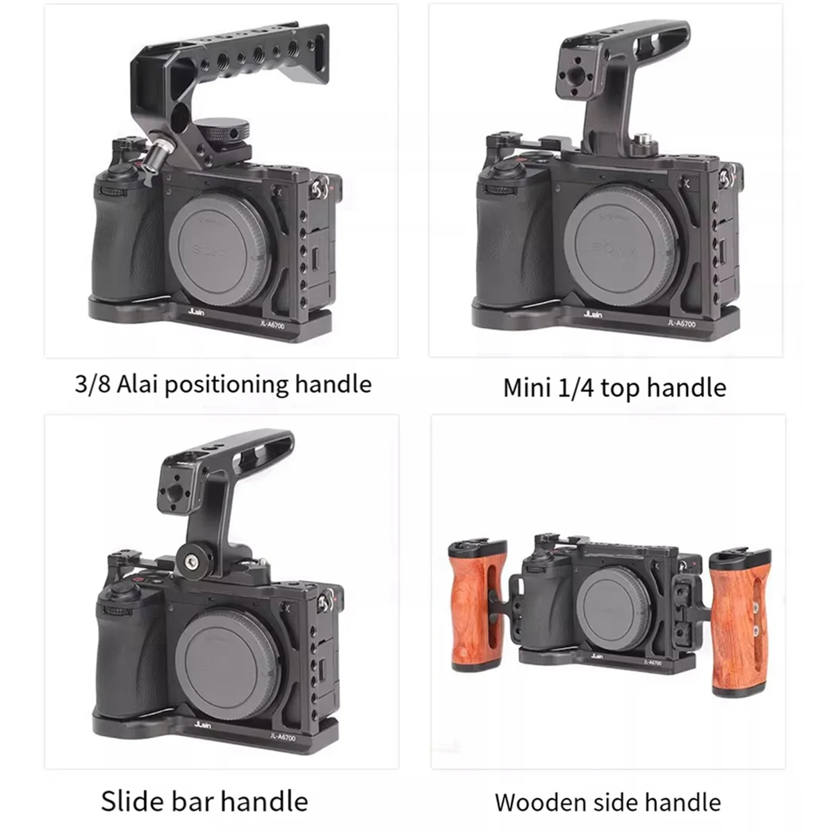 JLwin Camera Rabbit Cage for Sony A6700 Camera Rabbit Cage Expansion Frame Kit Vertical Shooting Handle Rabbit Cage