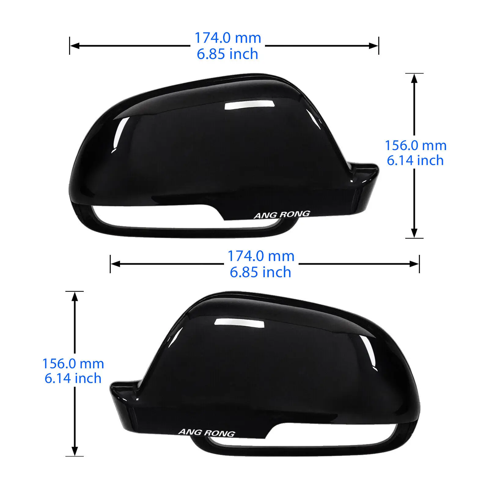 L + R لمعان أسود الجانب مرآة الرؤية الخلفية قبعات غطاء لسكودا اوكتافيا 2 1Z 2009-13 رائع MK2 II 3T الباب الجناح مرآة #5