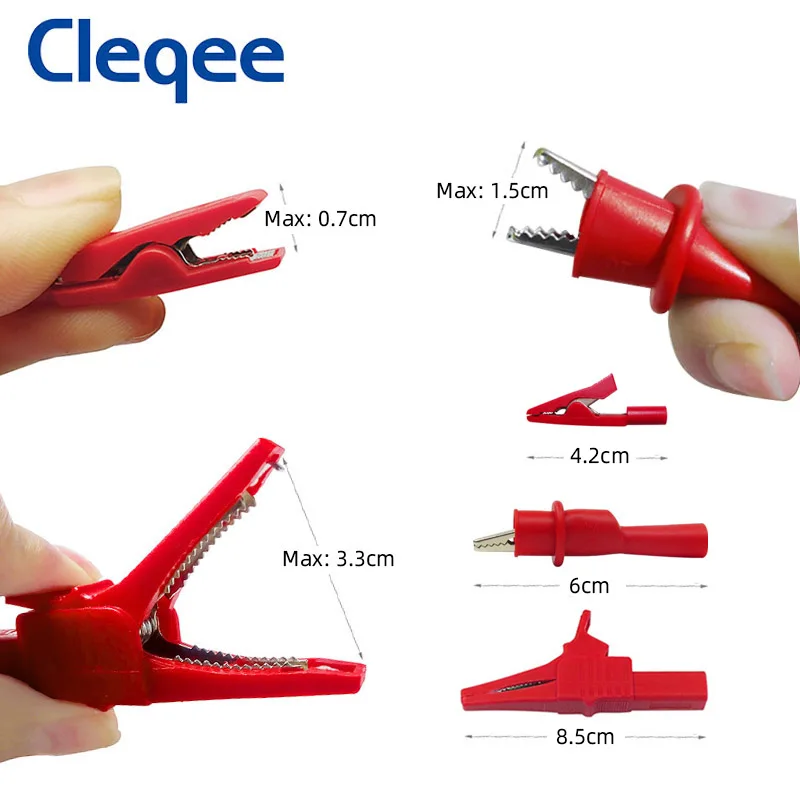 Cleqee P1033C 4mm Banana Plug Multimeter Test Leads Kit with Alligator Clips + Replaceable Needles Crocodile Clamps Test Probes