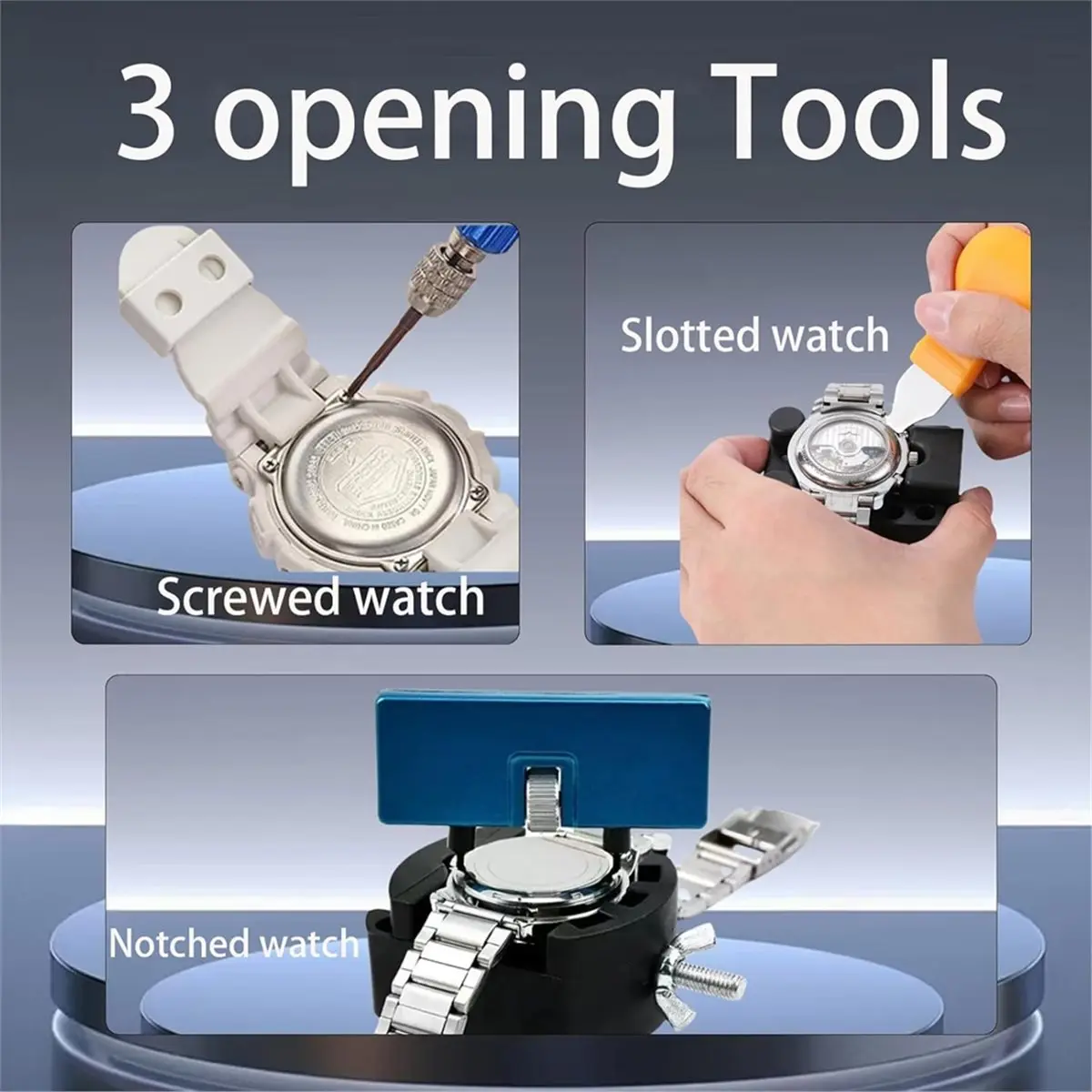 (PQWN) Watch Battery Replacement Tool Kit, with Scale, Tweezer, Watch Repair Kit for Watch Back Removal and Band Replacement