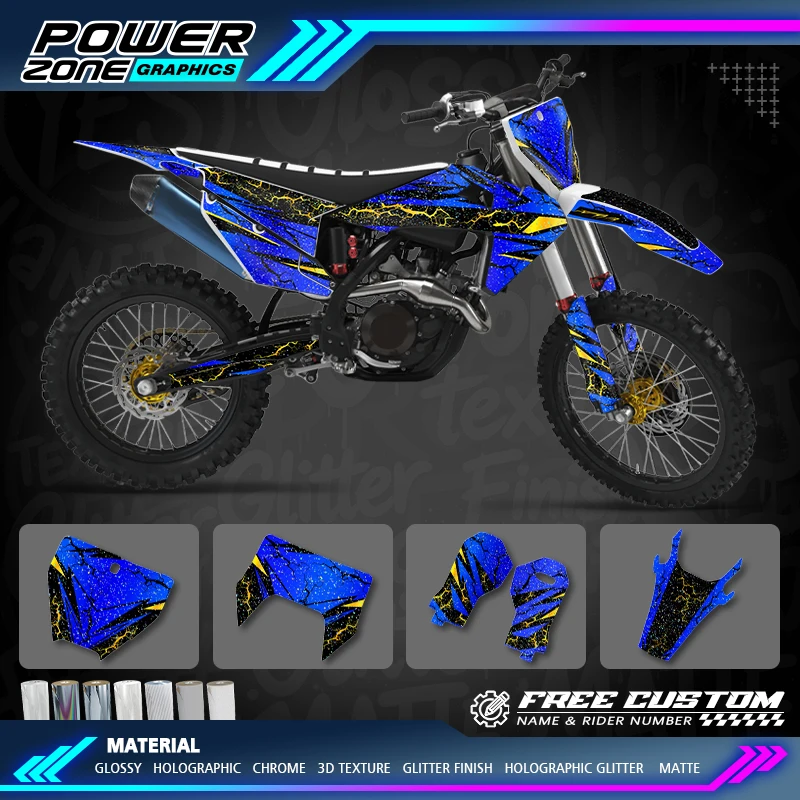 

PowerZone Chrome Graphics Stickers For Husqvarna 2019 2020 2021 TC FC TX FX FS 2020 2021 2022 2023 TE FE Holographic 112