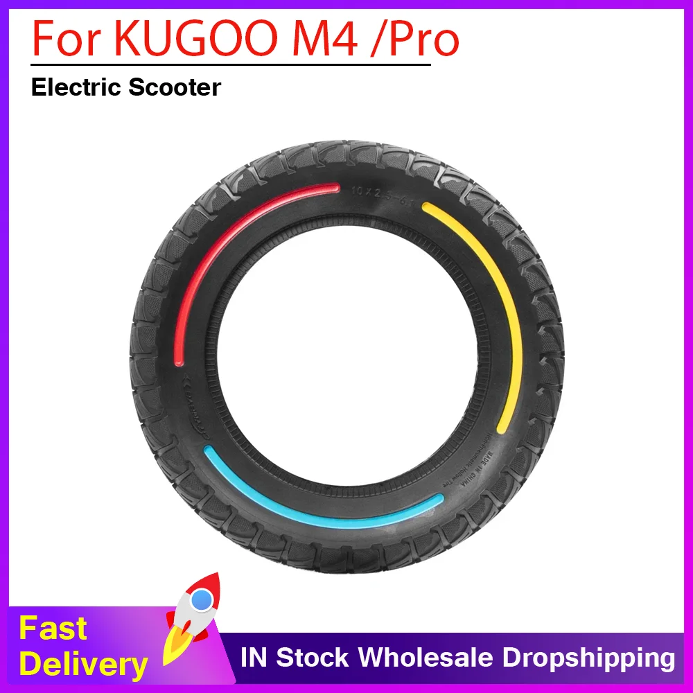 

Electric Scooter 10x2.5-6.1 Solid Tire Off-Road Tire for KUGOO M4 M4 Pro Anti-puncture Tubeless Tyres Tires Parts