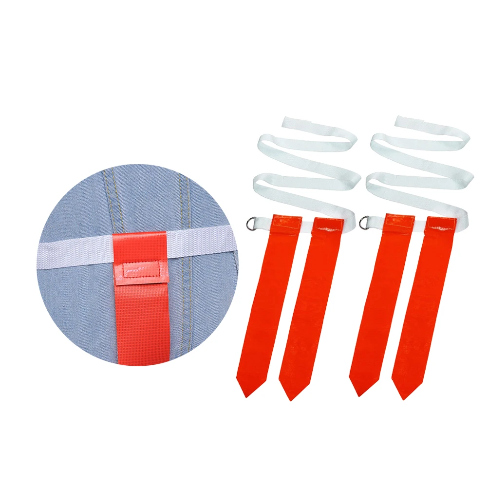 Cintura con bandiere in vita da calcio americano da 4 pezzi per bambini Accessorio per allenamento da rugby in nylon premium Doppia cucitura Cattura la bandiera
