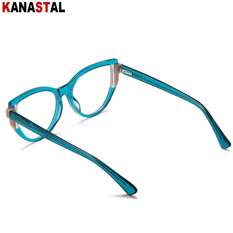 Occhiali da vista da donna Cat Eye Blue Light Blocking occhiali da vista in fibra di acetato di moda occhiali da vista per Computer Anti raggi da