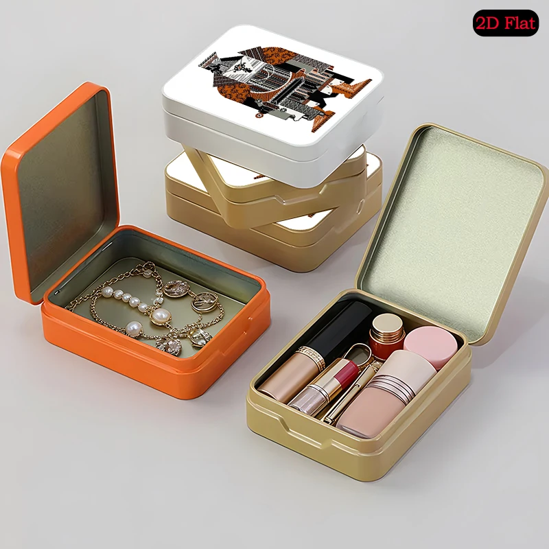 Geometric Warrior Illustration Pocket Storage Flip Top Tin Box, UV Printed Portable Personalized Photo Tinplate Box