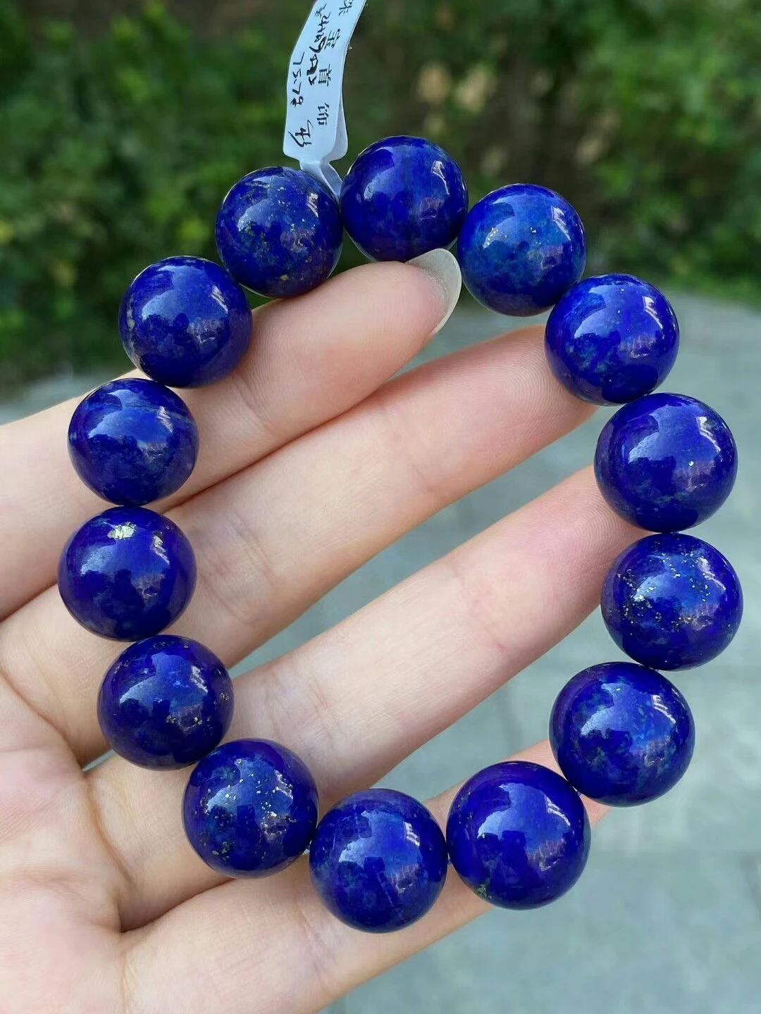 Natural Blue Lapis Lazuli Stone Beads Bracelet 15mm Women Men Stretch Round Crystal Bracelet Fashion Jewelry AAAAAA