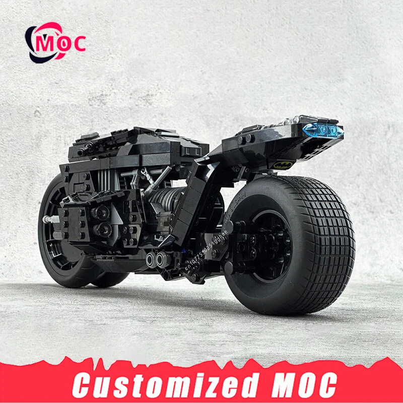 784PCS Customized MOC Bat motorcycle Movie Props Building Blocks Technology Bricks DIY Creative Assembly Toys Holiday Gifts