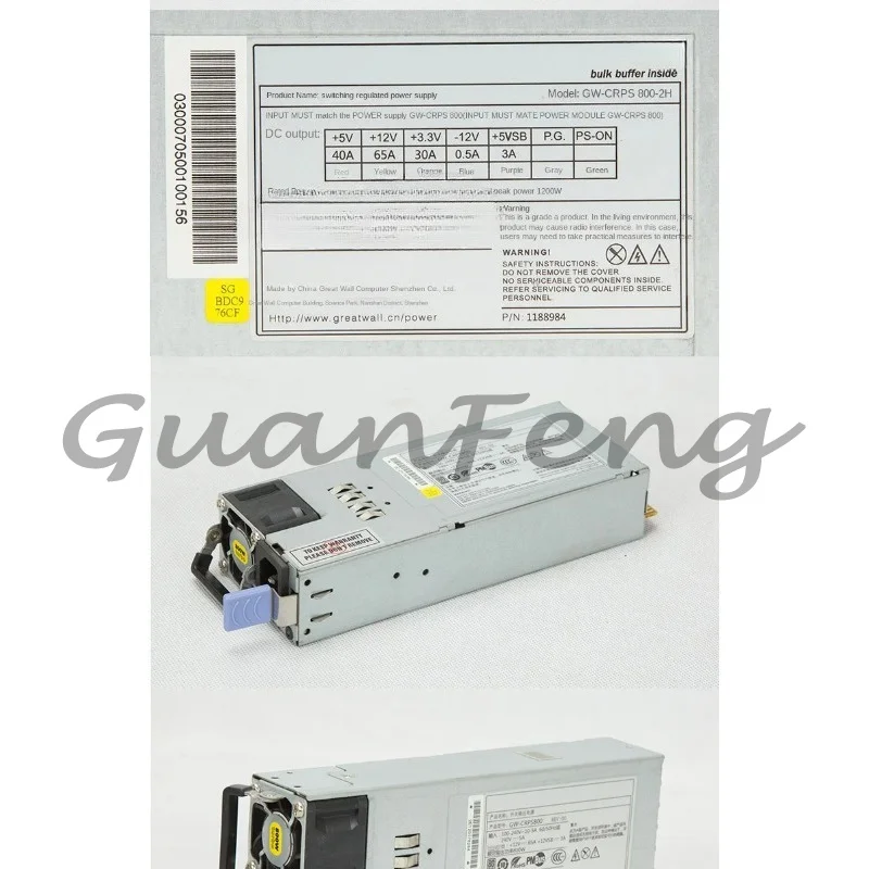2U power supply supports hot-swappable GW-CRPS800 dual power supply 800W redundant 1 + 1 power server