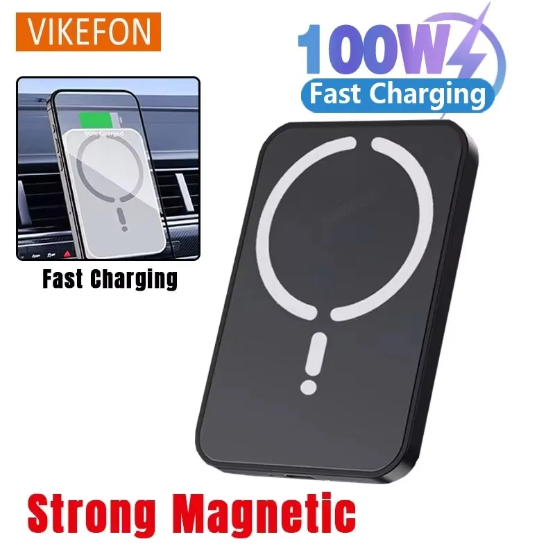 Magnetyczna bezprzewodowa ładowarka samochodowa 100 W Uchwyt na telefon z wylotem powietrza do iPhone'a 16 15 14 13 12 Pro Max Szybka bezprzewodowa stacja ładująca do samochodu