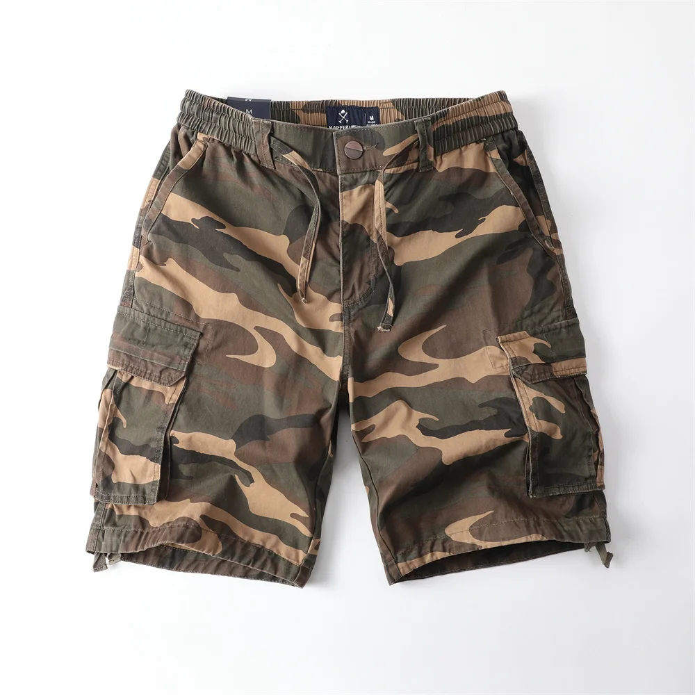 Men's Camouflage Cargo Shorts Multi-Pockets Summer Casual Shorts Knee Length Fashion Shorts Outdoor Sports Shorts