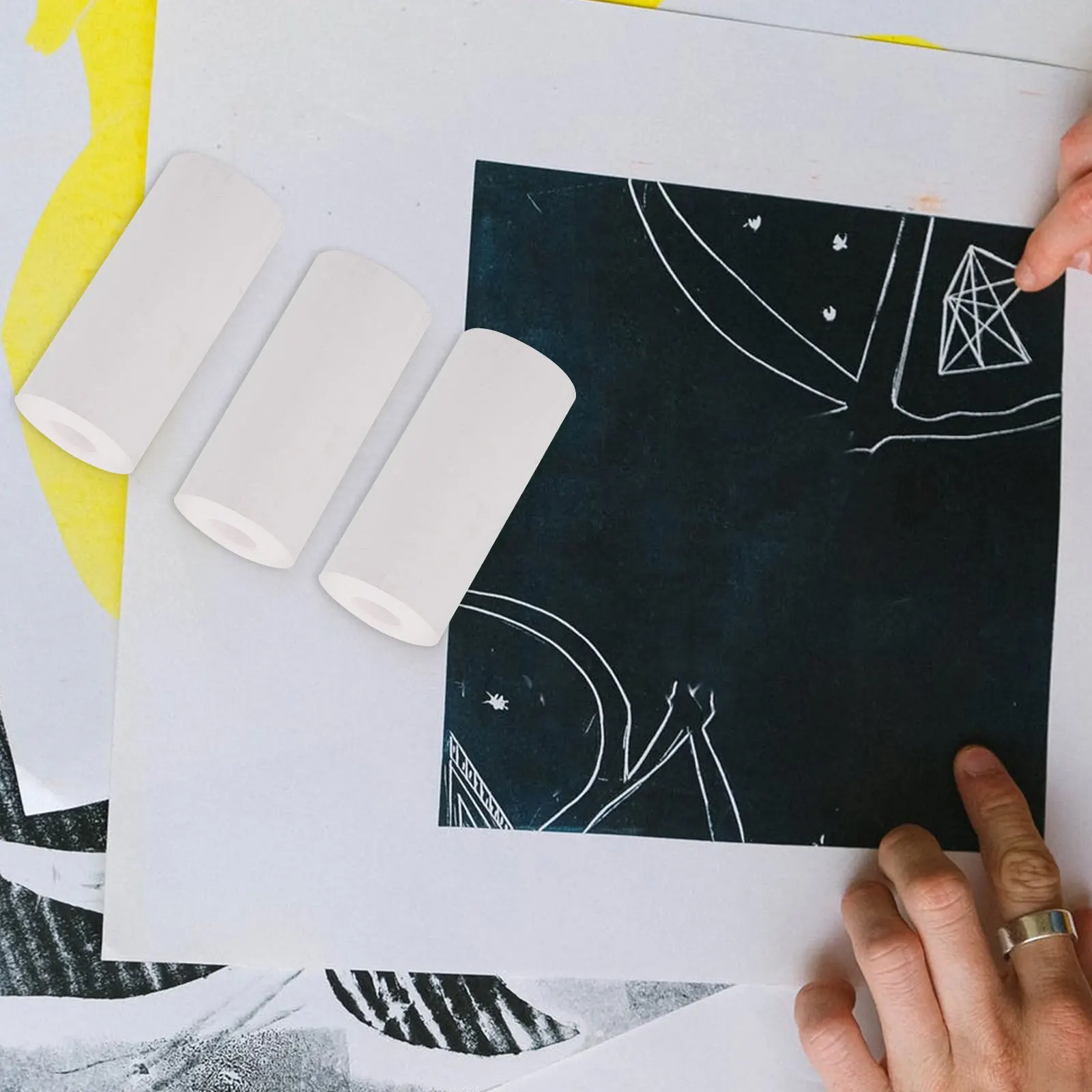 

10 Rolls Thermal Label Self Adhesive Blank Express Labels For Delivery Sorting Portable Correction Sheet Multi-Function Thermal