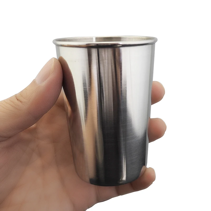 Stainless Steel Metal Cup Beer Cups White Wine Glass Coffee Tumbler Drinking Coffee Tea Mug Set Outdoor Travel Camping Mugs