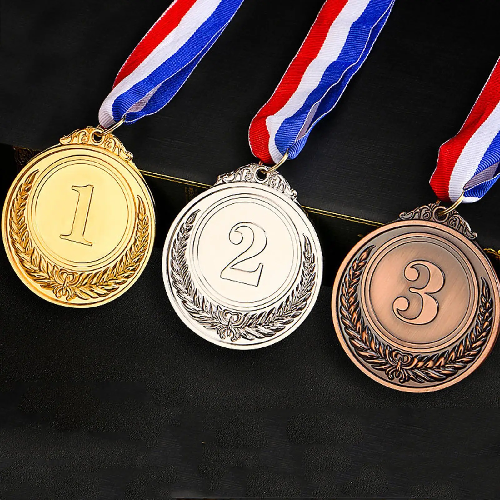 Award Medal with Neck Ribbons Souvenir Award Medals for Competition Basketball Soccer Kids Adults Sports Events