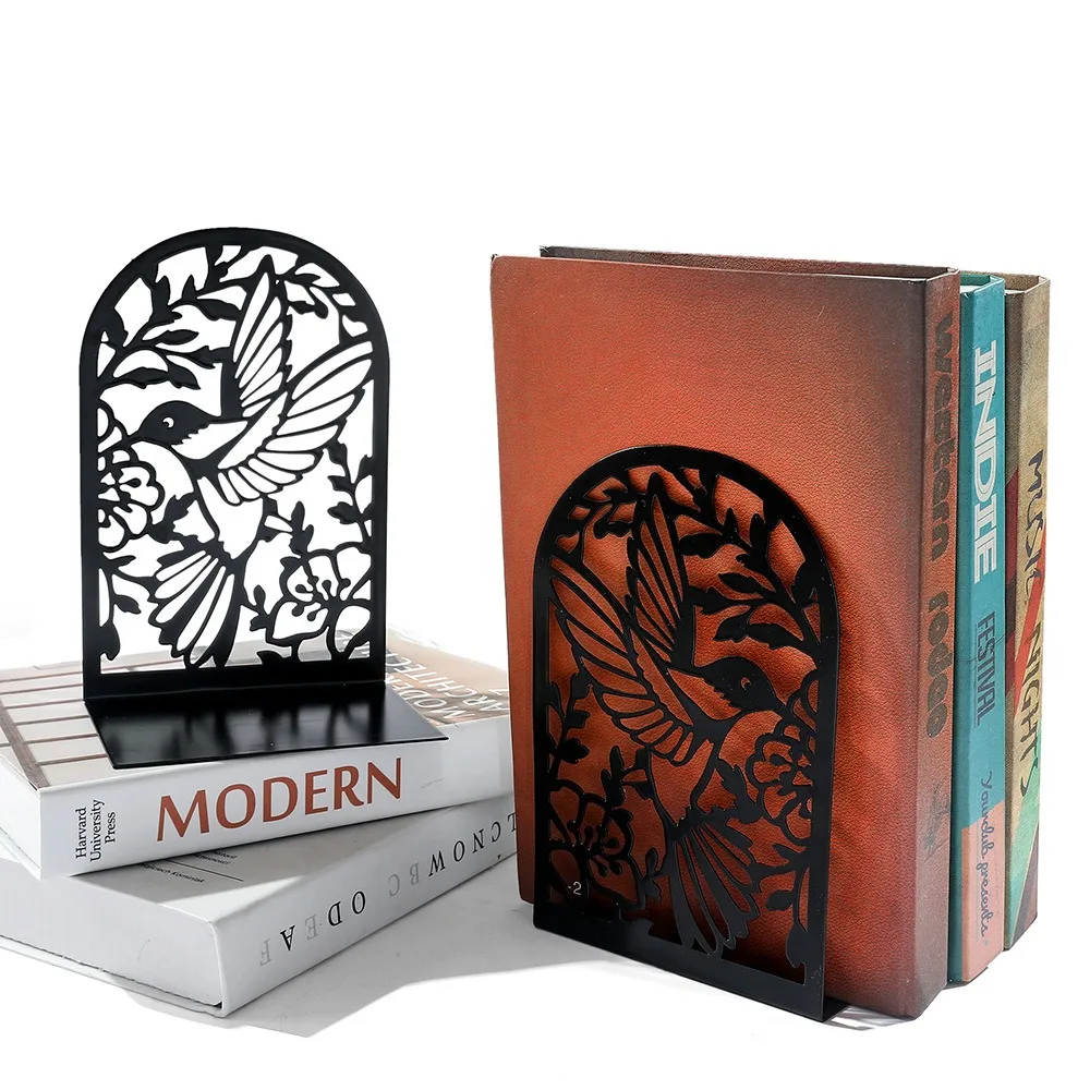 Imagem -03 - Estante de Metal Oca com Hummingbird Corte Leitura Rack Desktop Decoração Book Stand Estante Acessórios