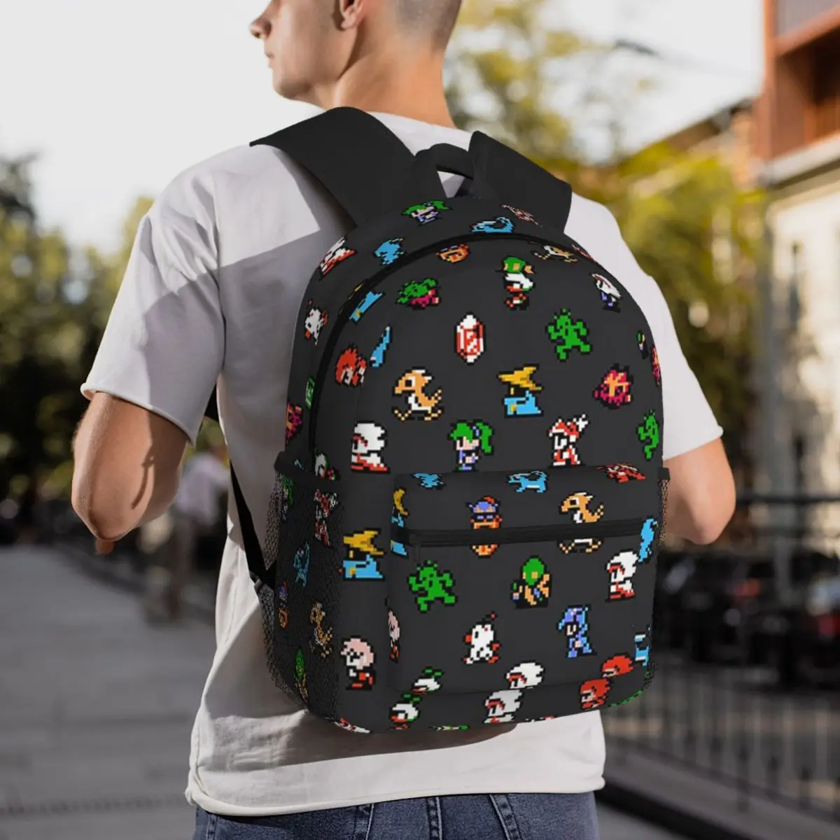 Final Fantasy Pixel Board Backpack Daypack Large Capacity Kids BookBag School Bag Shoulder Bags for Men Women