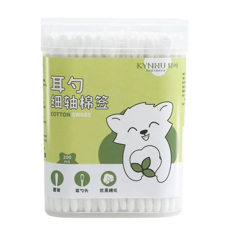 200pcs Double Head Ear Spoon Cotton Swabs Ear and Nose Cleaning Cotton Swabs Disposable Cotton Swabs