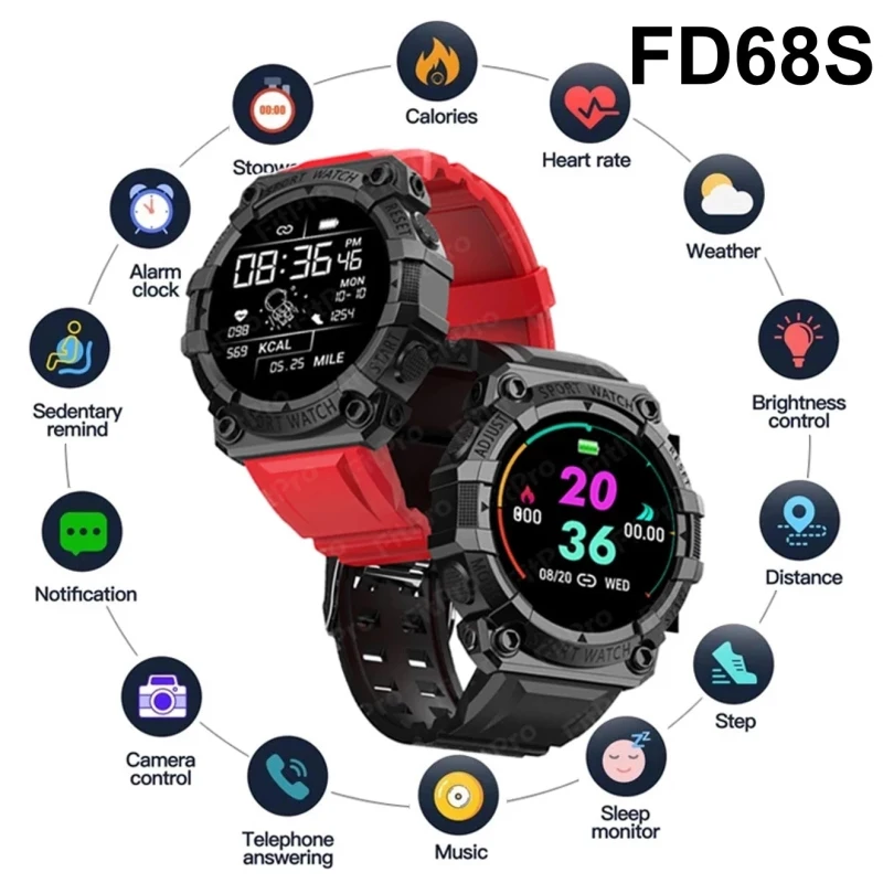 Fd68S Smart Watch 2024 Men Women Waterproof Heart Rate Monitor Sleep Smart Bracelet for Ios Android Reloj Inteligente Hombre