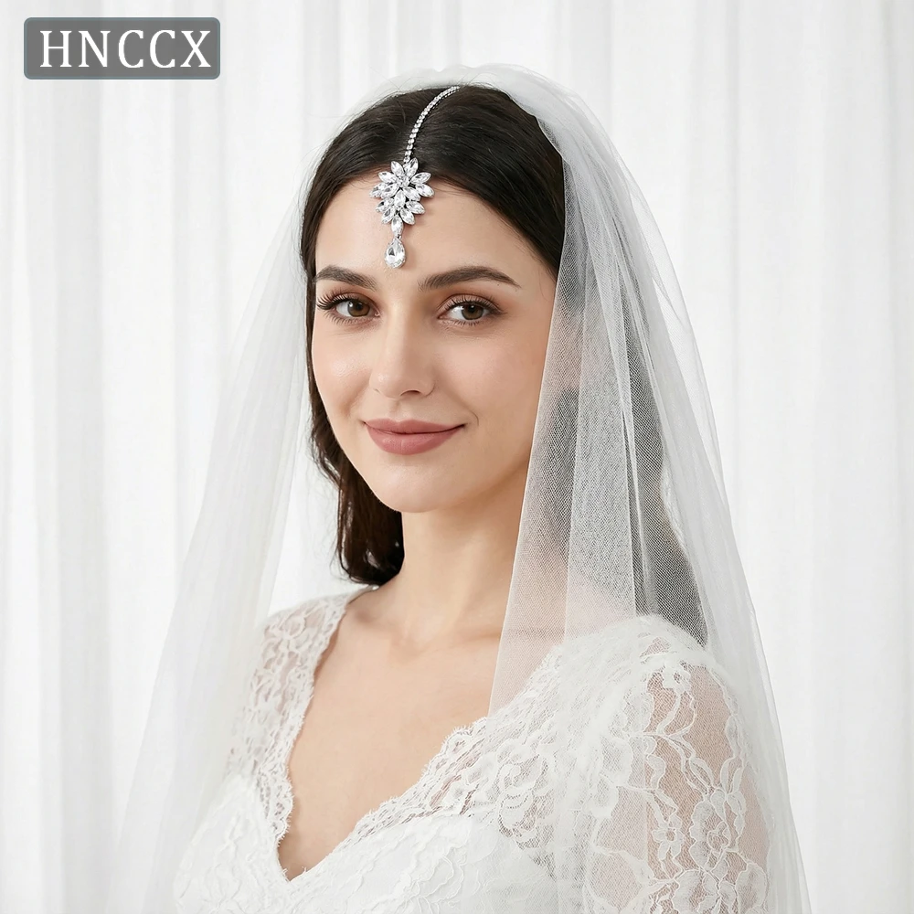 

YouLaPan Indian Bridal Hair Accessories Handmade Rhinestone Flowers Headpiece Luxury Women Forehead Jewelry Hair Chain HP973