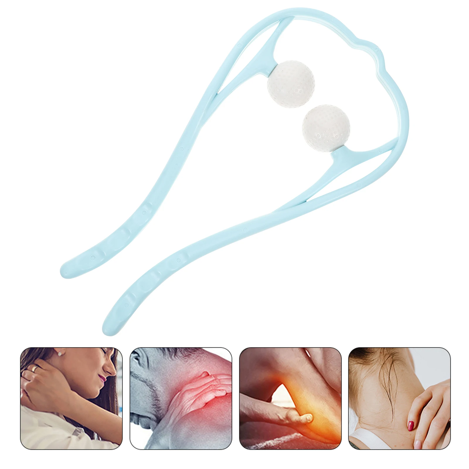 

1pc Handheld Neck Massager Portable Cervical Massage Tool Pain Relief Ergonomic Manual Massaging Device For Home Office Travel