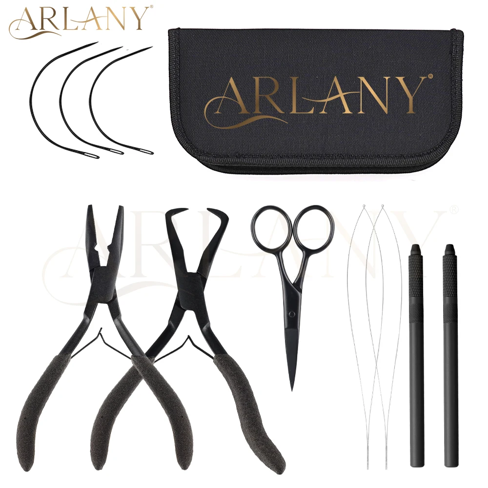 

ARLANY комплект плоскогубцев для наращивания волос с противоскользящей ручкой, плоскогубцы Microlink для наращивания утка, мишура для наращивания волос, бисероплетение