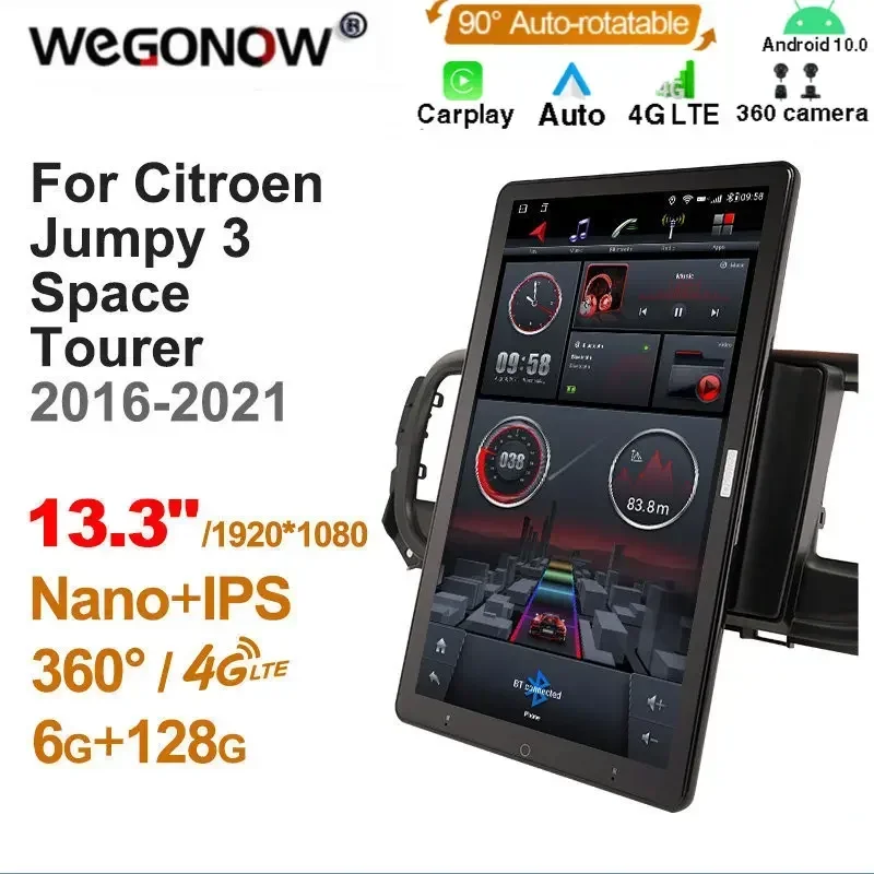 13.3'' Ownice Android10.0 Car Multimedia for Citroen Jumpy 3 SpaceTourer 2016-2021 Auto Radio Audio 4G LTE 360 Optical No DVD