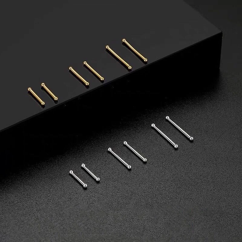 925 Sterling Silver 6/8/10MM Pole Length 18K Gold Bead Mini Stud Earring For Women Fine Jewelry Piercing Ear bone Accessories