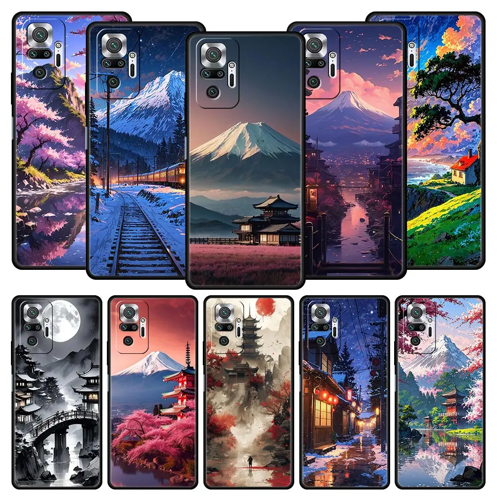 

Phone Case For Xiaomi Redmi Note 14 13 12 5G 11 10 Pro Plus 4G 9S 9 14C 13C 12C 10C 9C 9A Cover Japanese Anime Landscape Art