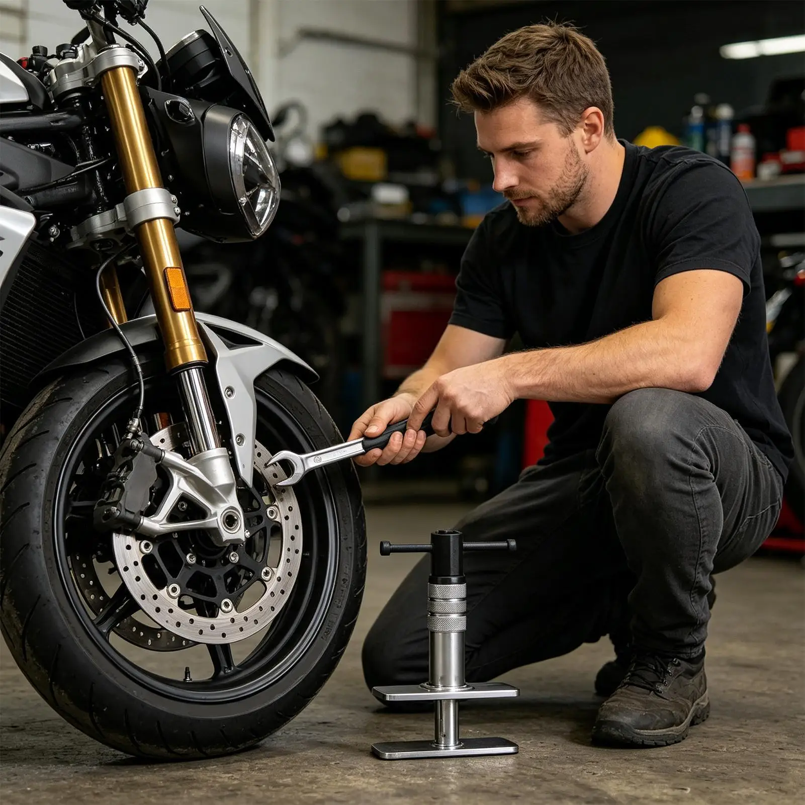 Brake Compression Tool Portable Steel Heavy Duty Universal Compressor Motorcycle Brake Spreader For Car Motor Workshop Indoor