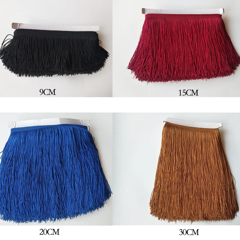 9/15/20/30cm Long Tassel Fringe Trim 100% Polyester Lace Ribbon Tassels For Curtains Clothes Fringes For Sewing Trimmings Crafts