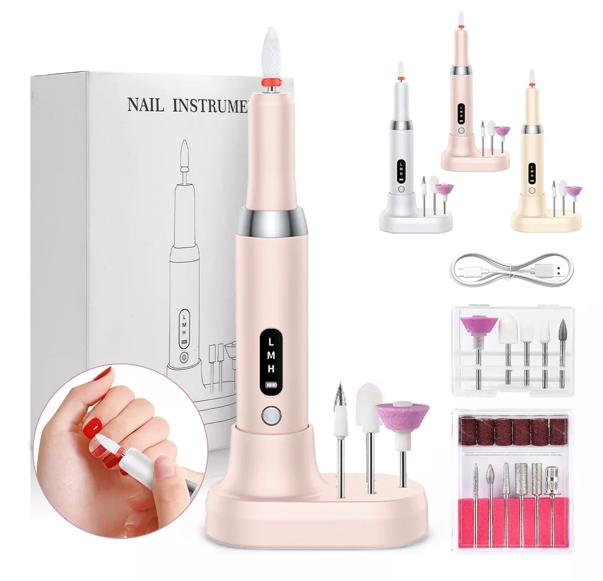 Electric Nail Drill Machine – Professional Manicure/Pedicure Tool for Filing, Buffing, Cuticle Care & Polish Removal
