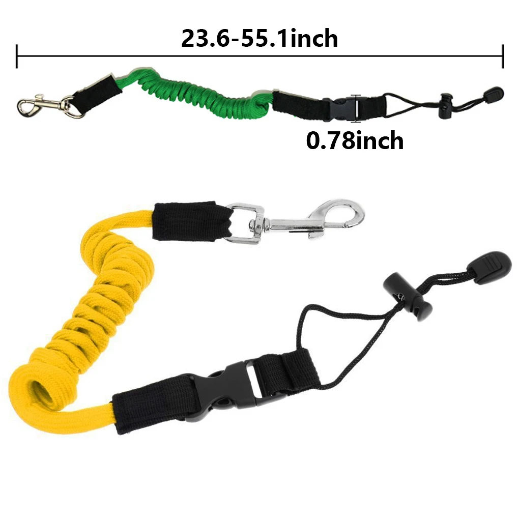 2 Pieces Kayak Paddle Leash Lanyard Anti-Dropping Cord Water Sports Yellow