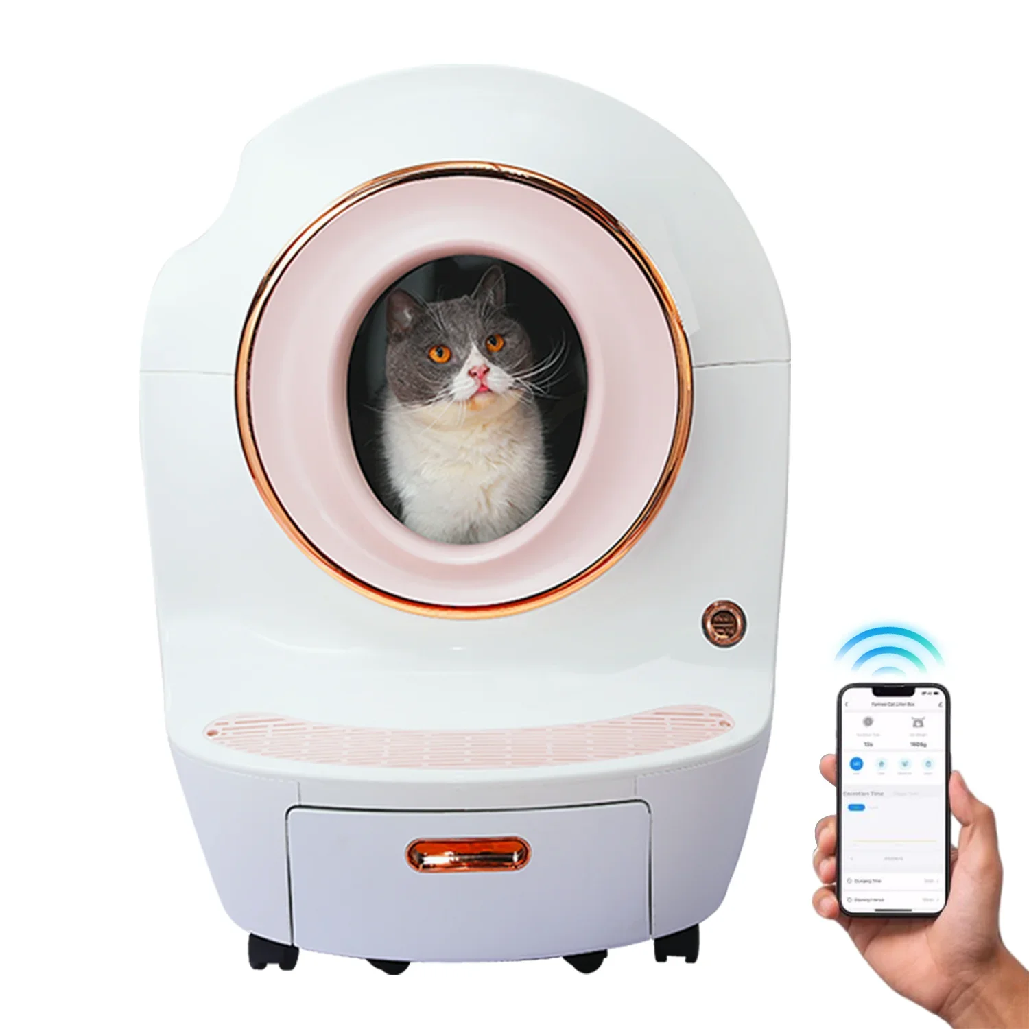 New design extra large cat toilet self cleaning intelligent automatic smart cat litter box with camera