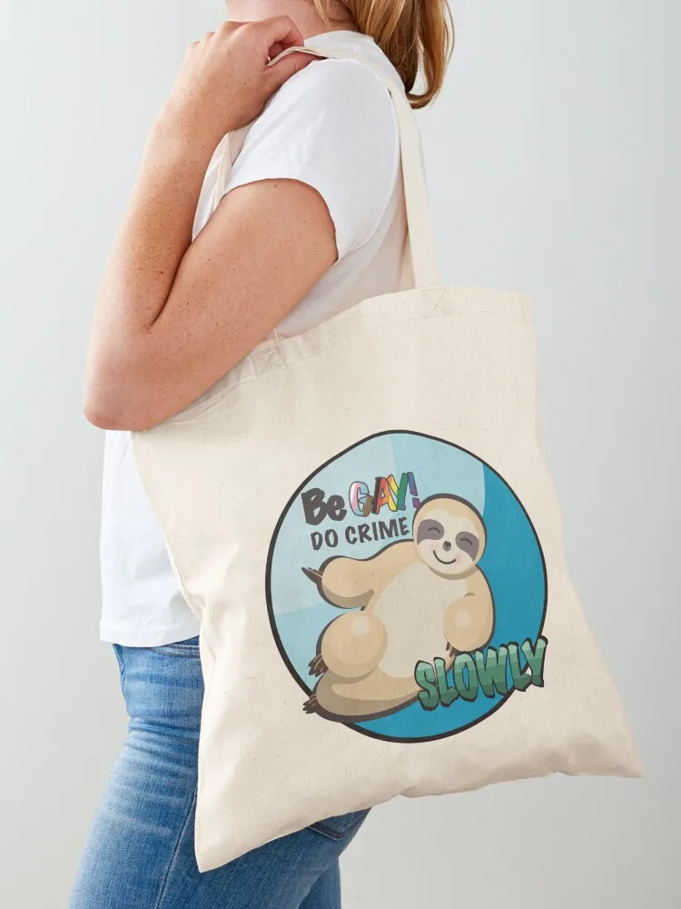 

Lazy Gay Sloth Tote Bag Portable shopping bag free delivery bags Large bags for women canvas tote bag
