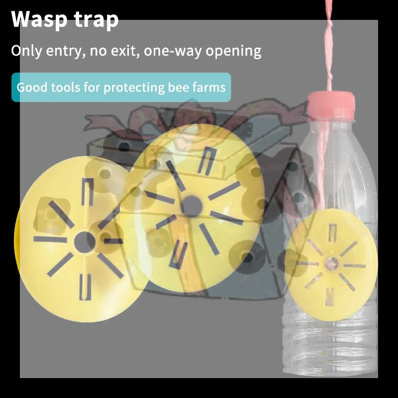 5/10/20pcs Yellow Plastic Wasp Trap Funnel One Way Entry Easy Installation Fits Most Bottles For Beekeeping Garden Pest Control