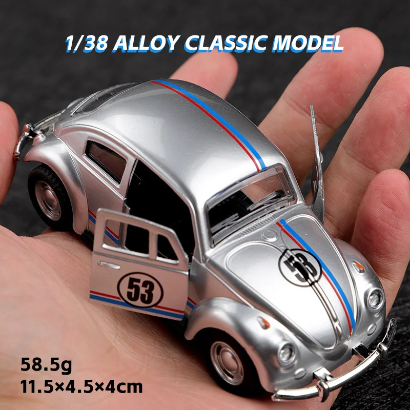 1:38 Retro Alloy Racing Car Toy - High-Quality Metal Alloy, Manual Rebound, Suitable for Ages 3 and Up, Classic Model for Collec
