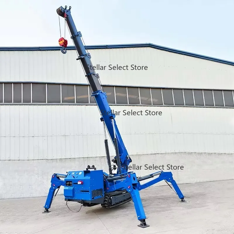 5 Ton 8 Ton  Mini Crawler Spyder Crane Price Remote Control Spider Crane Small Telescopic Boom Roof Crane with CE Certificate