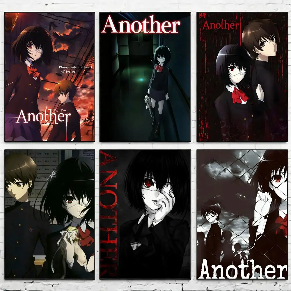 dessin anime a-nother m-misaki Mei Poster Waterproof HD Modern Peel And Stick Wall Decor Living Room Dorm Garage