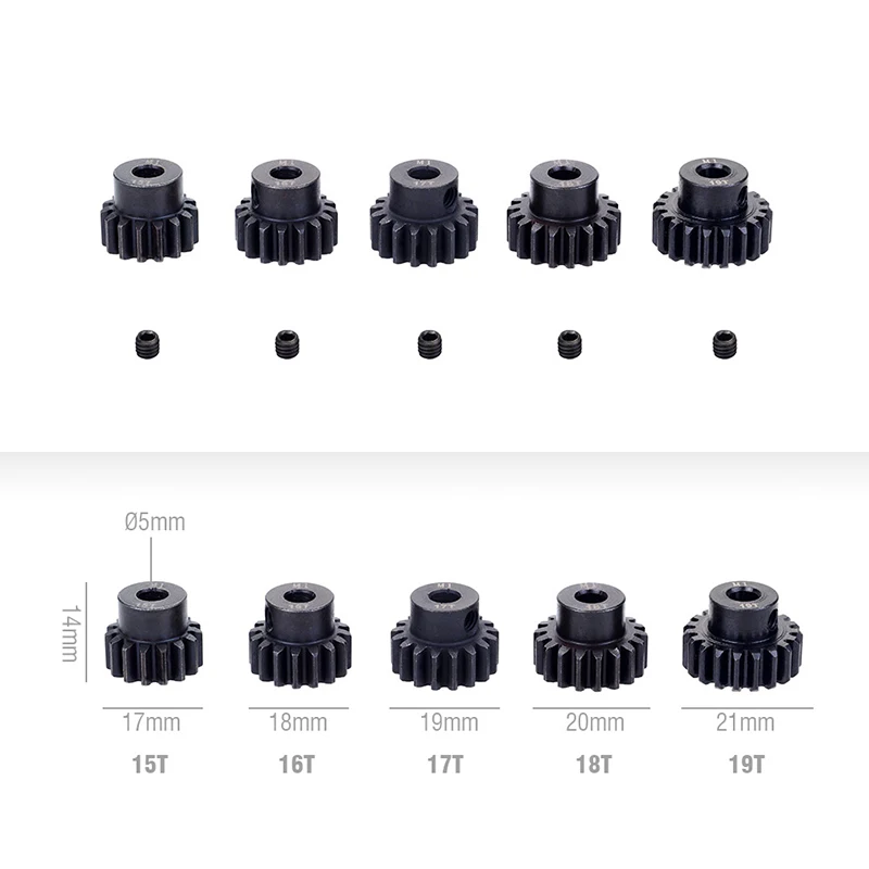 M1 5 مللي متر 11T 12T 14T 15T 17T 18T 20T 21t 22T 24T 25T 26T 28T 30T أسود الصلب المعادن ترس المحرك ل 1/10 RC نموذج سيارة المحرك #5