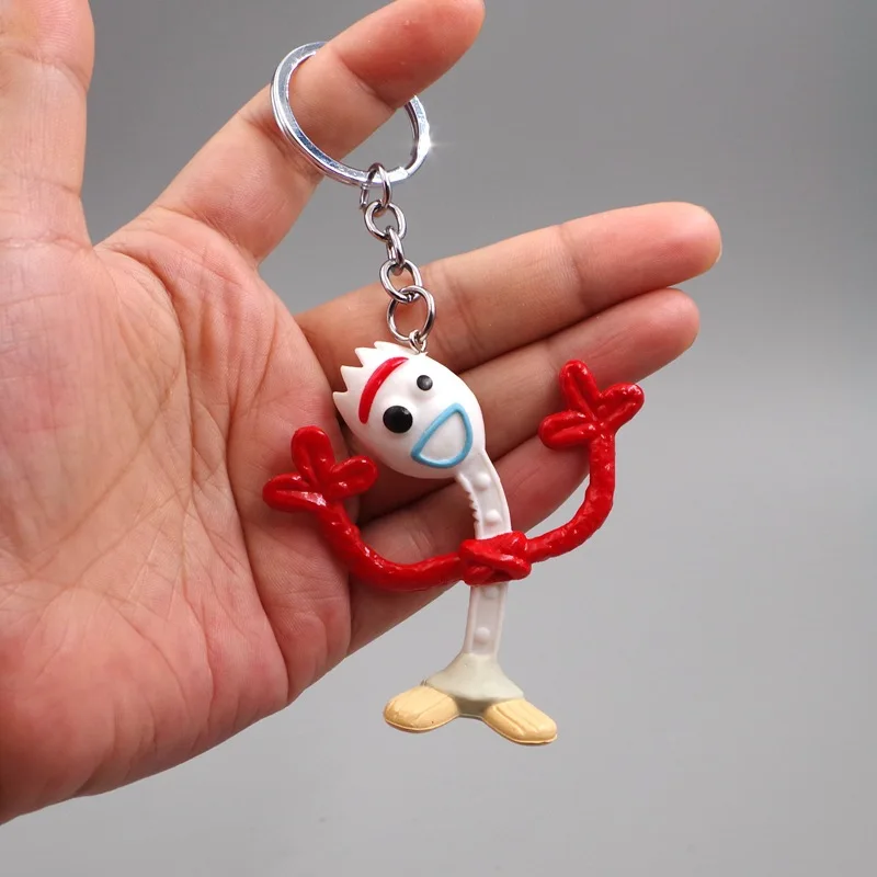 Toy Story 4 Woody Buzz Lighty Forky Rex Keychain Action Figures Mini keyring Dolls Kids Toys For Children Christmas Gift