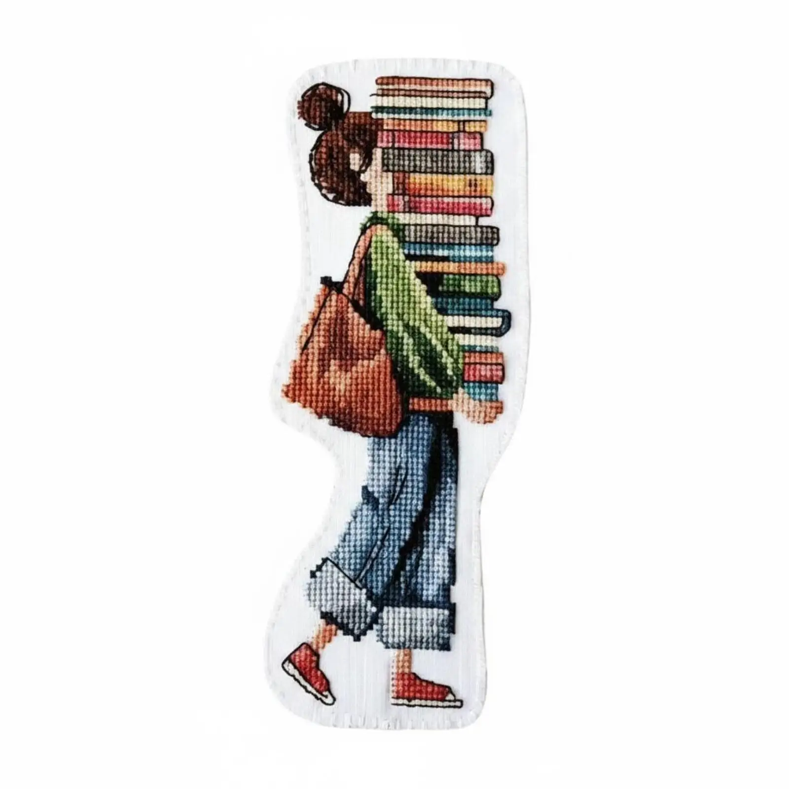 Cross Stitch Bookmark Kit for Book Lovers Embroidery Craft Project Fabric Cotton Thread Handmade Sewing Gift Page Holder
