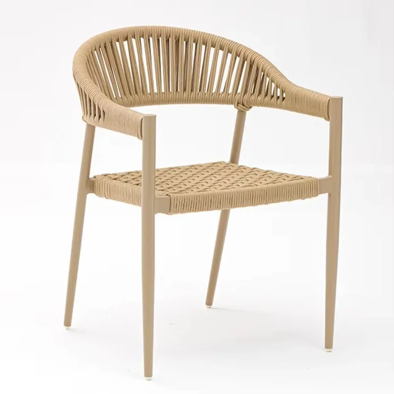 Armchair Balcony Outdoor Garden Chair Furniture Terrace Hotel Villa Stackable Rope Dining Chair