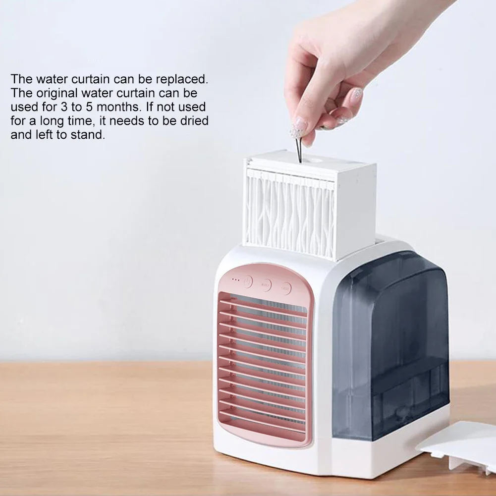 Water-Cooled Air Conditioner Personal Mini Air Cooler 3 Gear Air Cooling Machine 380ml Tank Mini Air Conditioner for Home Office view 5