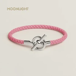 MOONLIGHT Classic OT Lock Genuine Leather Bracelets for Women Couples Bracelet Female Man Jewelry Gift Fashion Accessories