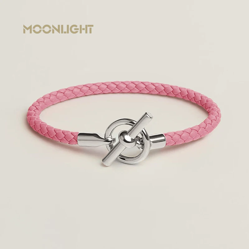 MOONLIGHT Classic OT Lock Genuine Leather Bracelets for Women Couples Bracelet Female Man Jewelry Gift Fashion Accessories