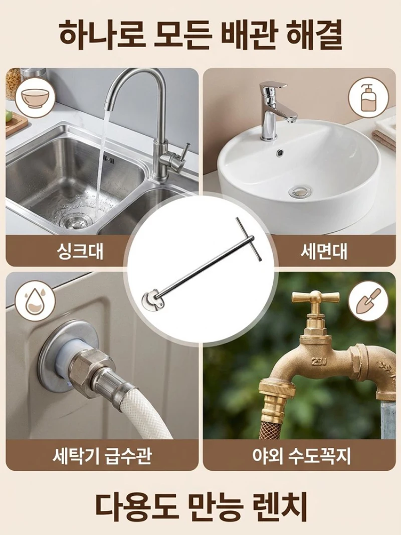 SL Multifunctional Adjustable Head Sink Wrench, Suitable For Different Size Sinks, Quick Disassembly And Installation