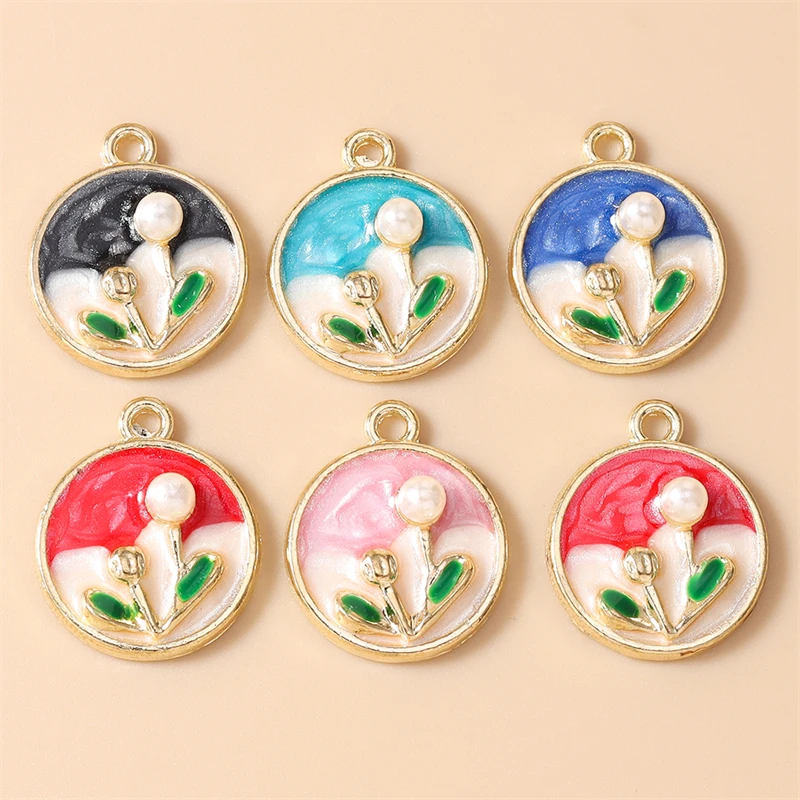 10 Stück niedliche, gemischte Pflanzenanhänger, Emaille-Blumen- und Kaktus-Anhänger für die Schmuckherstellung, Halsketten, Ohrringe, Armbänder, DIY-Bastelarbeiten, Geschenk – Detail 6