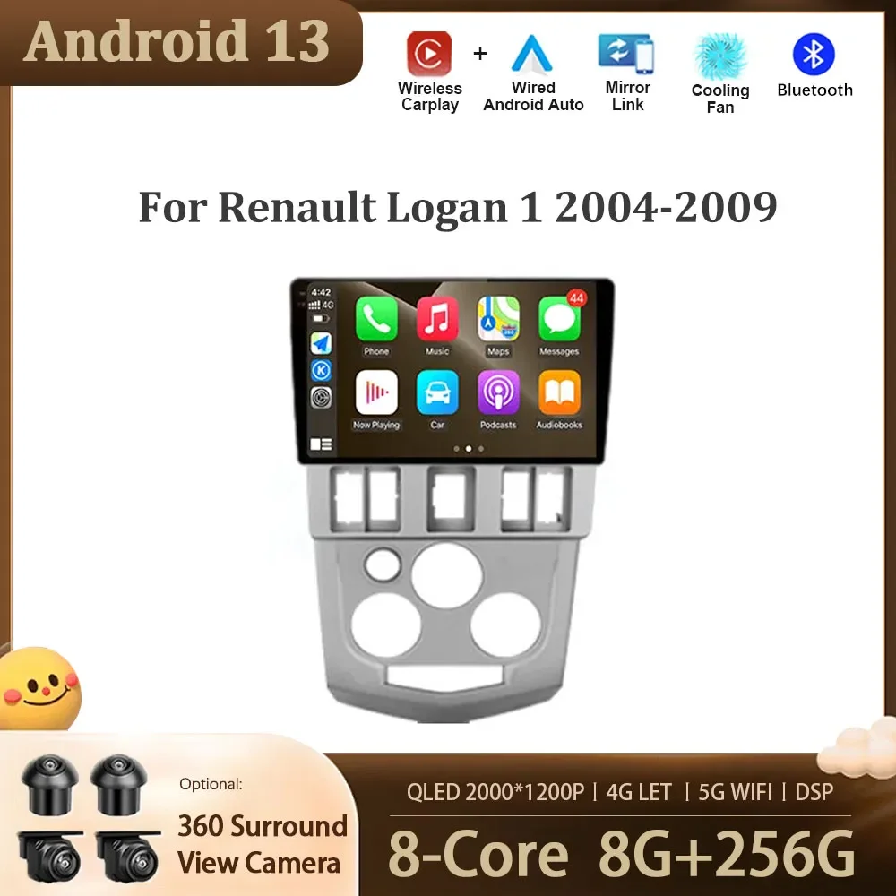 

Автомагнитола на Android 13, Автомобильный мультимедийный плеер для Renault Logan1 2004-2009, навигация, сенсорный экран, GPS, DSP, 4G, Wi-Fi, Carplay, 2din